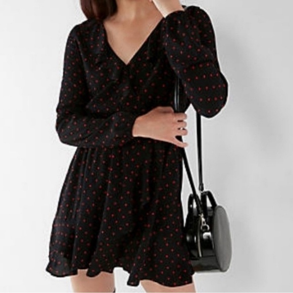 Express black/red polka dot tulip bottom dress - size Small - Picture 4 of 4